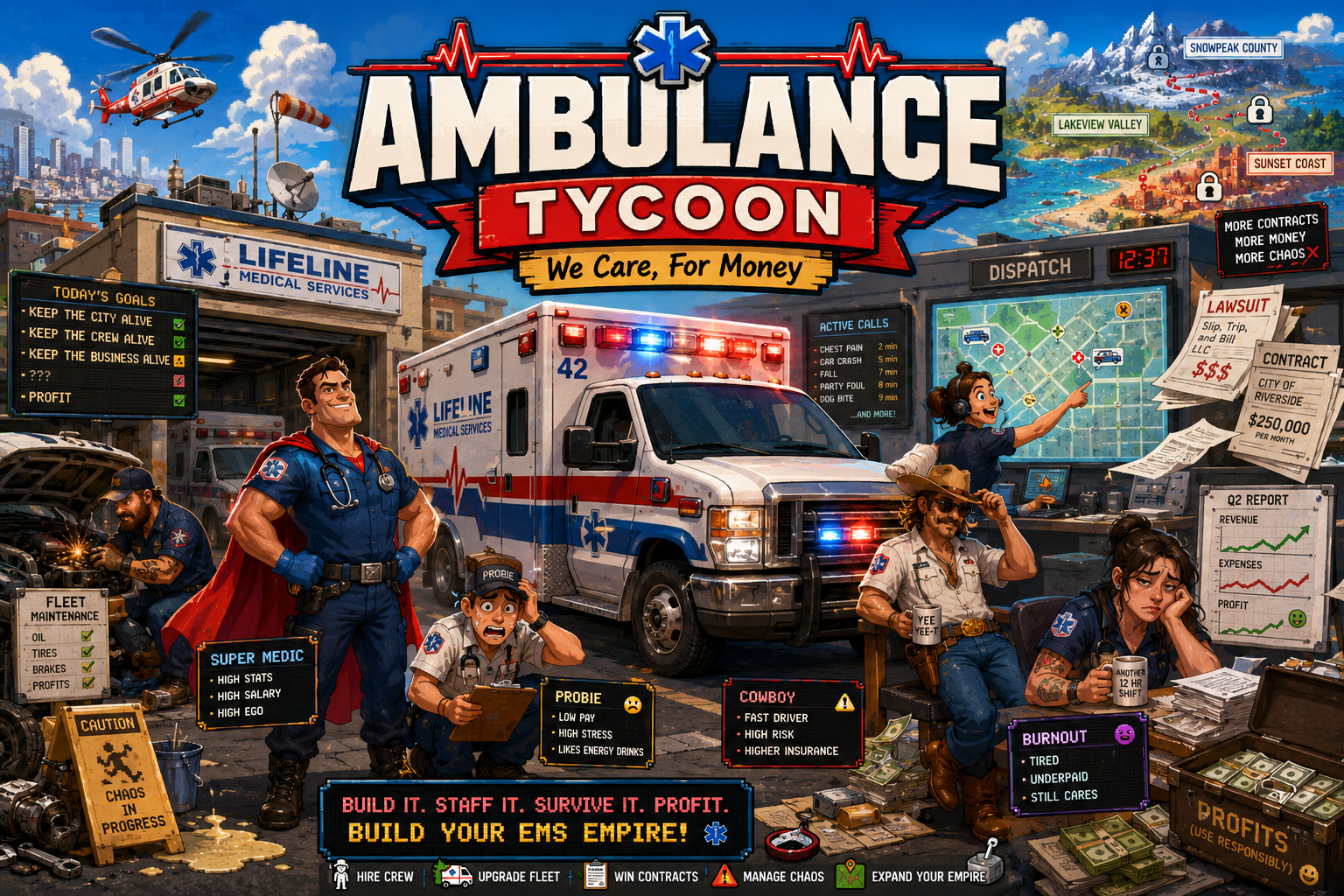 Ambulance Tycoon game key art